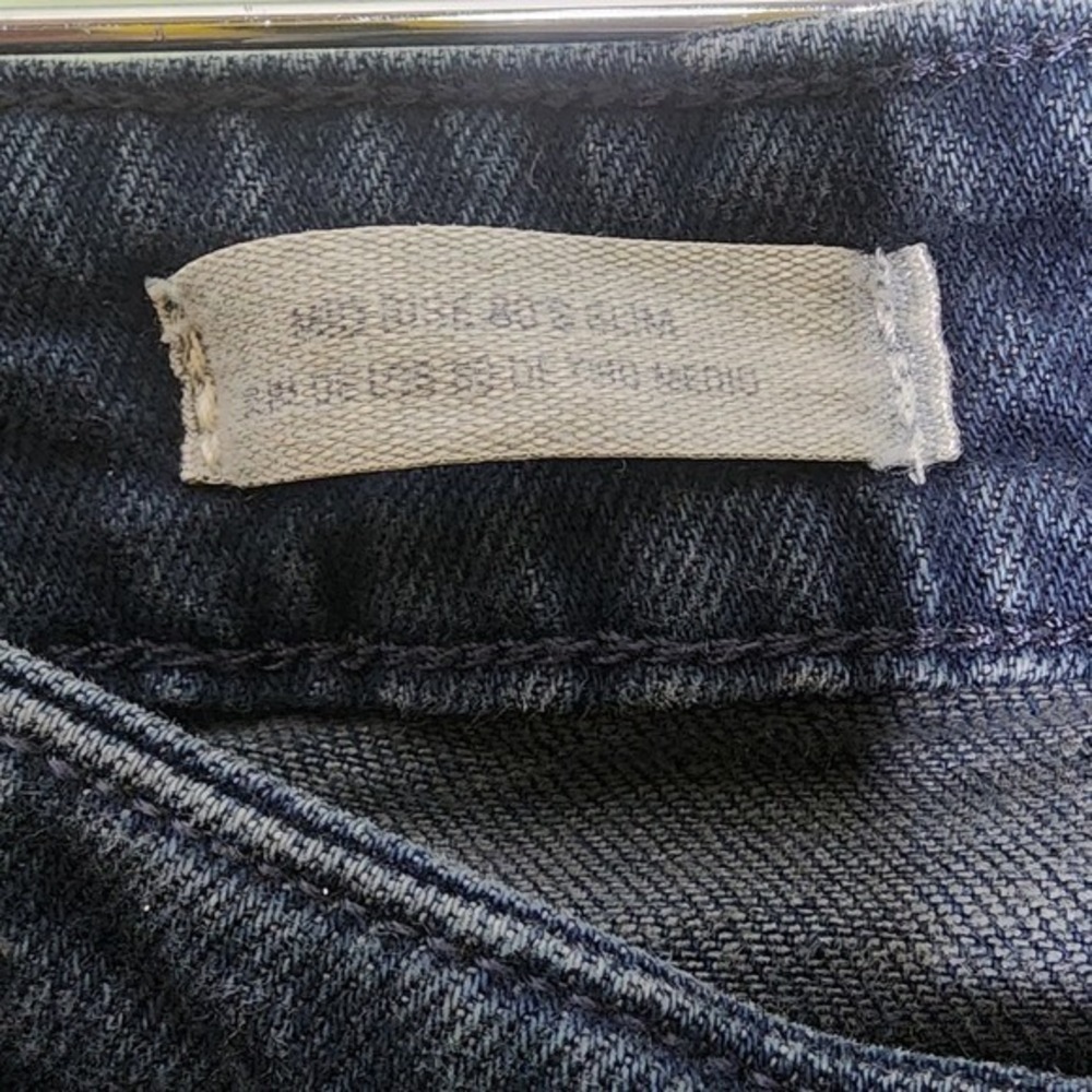 Universal Thread Mid Rise 80s Slim Dark Wash Denim Frayed Raw Hem Grunge 17 - Picture 6 of 10